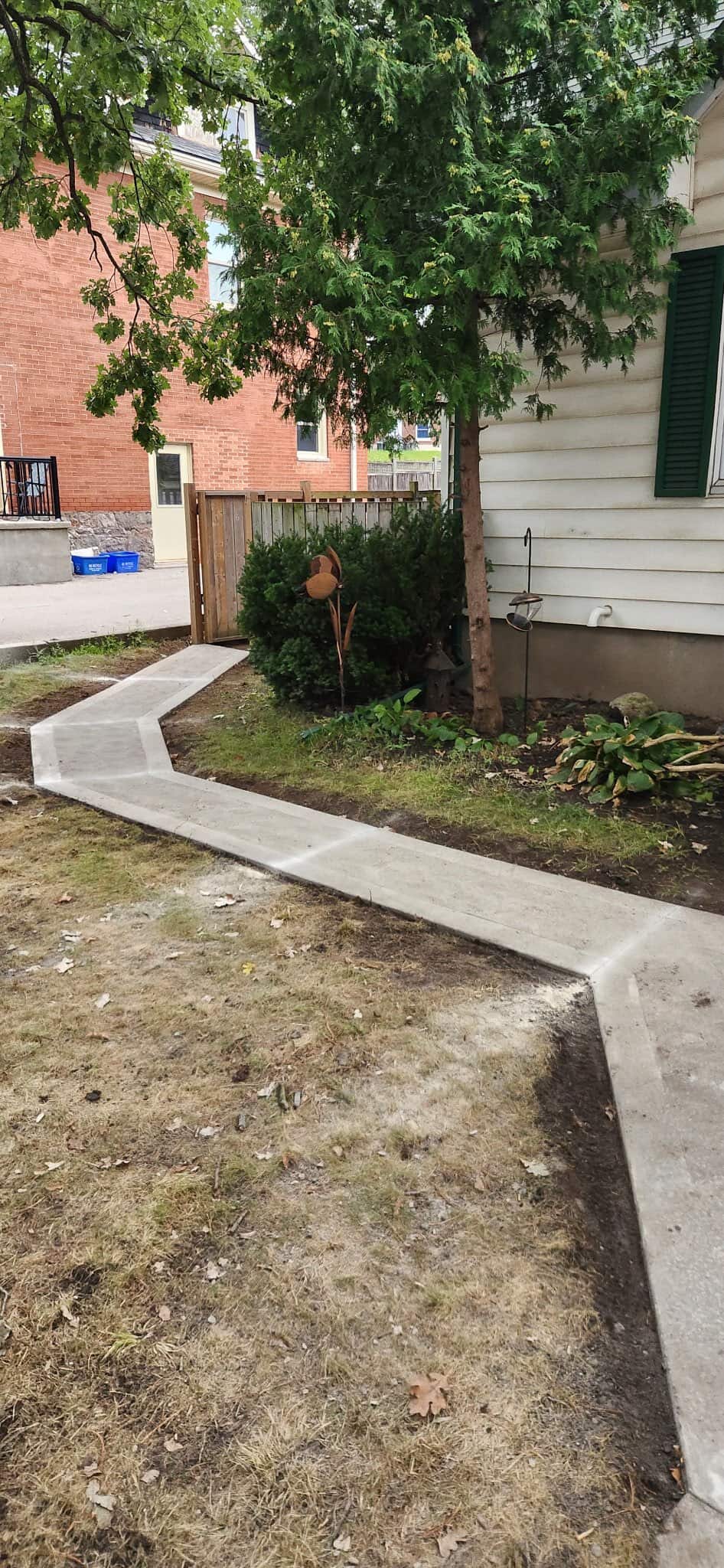 Backyard after turf installation